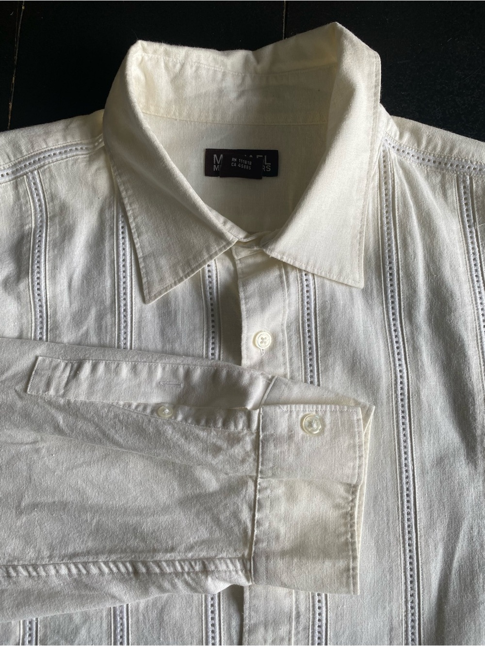 Michael Kors White Long-Sleeve Button-Down Dress Shirt